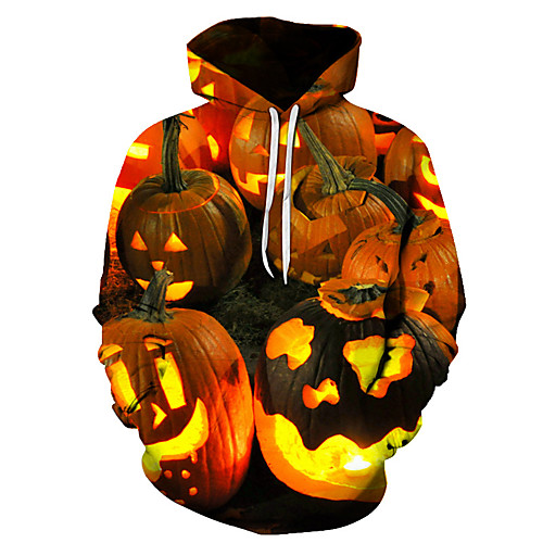 

Men's Casual / Basic Hoodie - 3D Orange US32 / UK32 / EU40
