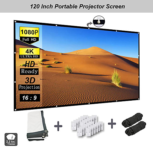 

120 Inch Projector Screen 169 HD Foldable Portable Anti-crease Projector Movies Screen for Home Theater
