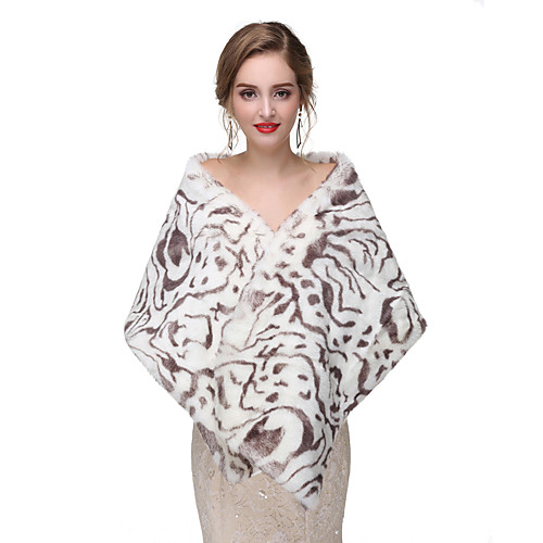 

Sleeveless Faux Fur Wedding Women's Wrap With Solid Capelets