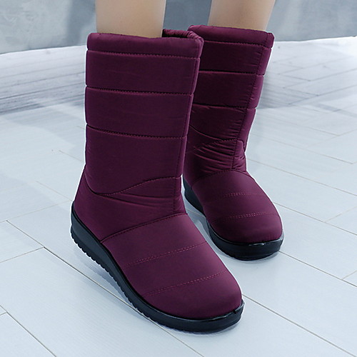 

Women's Boots Flat Heel Round Toe Suede Booties / Ankle Boots Winter Black / Wine / Purple