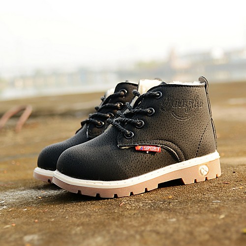 

Boys' Snow Boots PU Boots Little Kids(4-7ys) Black / Brown Winter / Booties / Ankle Boots