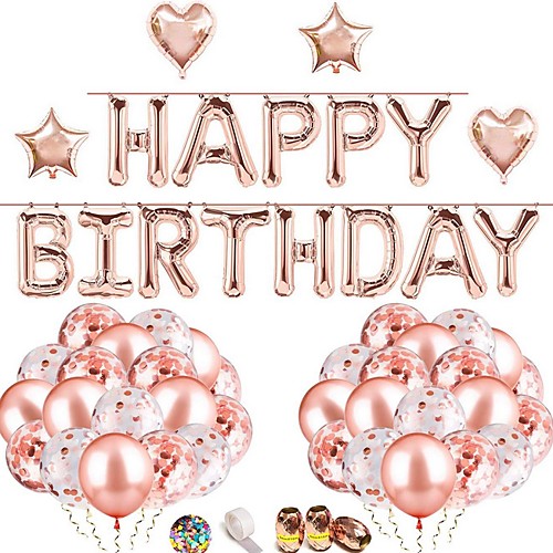 

розовое золото конфетти латексные шары, воздушные шары на день рождения розовое золото лента для вечеринки свадьбы свадебные украшения для душа