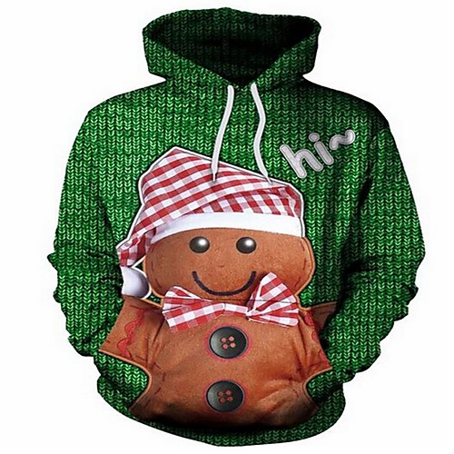 

Men's Christmas Hoodie - 3D Green US32 / UK32 / EU40