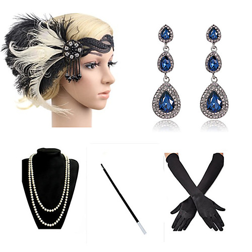 

Necklace Earrings Costume Accessory Sets Outfits Masquerade Retro Vintage 1920s The Great Gatsby Artificial feather For The Great Gatsby Cosplay Halloween Carnival Women's Costume Jewelry Fashion