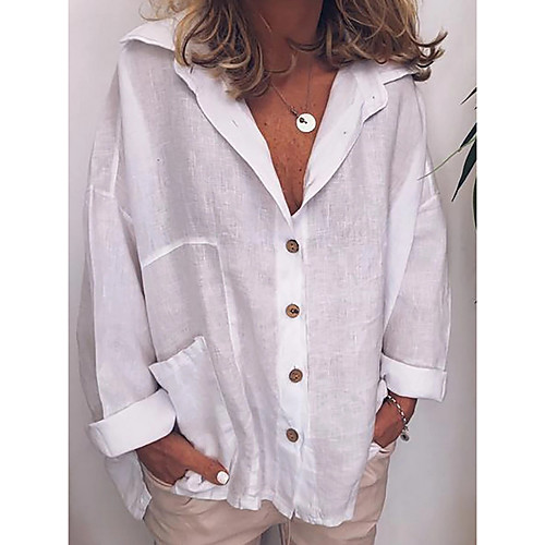 

Women's Daily Shirt - Solid Colored Light Blue