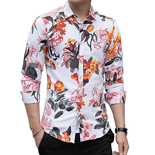 

Men's Daily Basic Shirt - Floral Print Red
