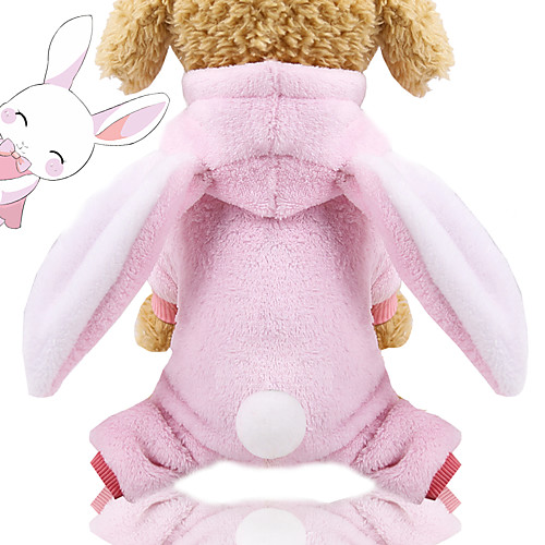 фото Собаки толстовки комбинезоны зима одежда для собак розовый костюм фланель кролик косплей xs s m l xl xxl lightinthebox