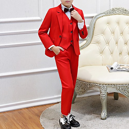 

Бордовый Полиэстер Детский праздничный костюм - 1 шт. Включает в себя Пальто / Жилетка / Брюки
