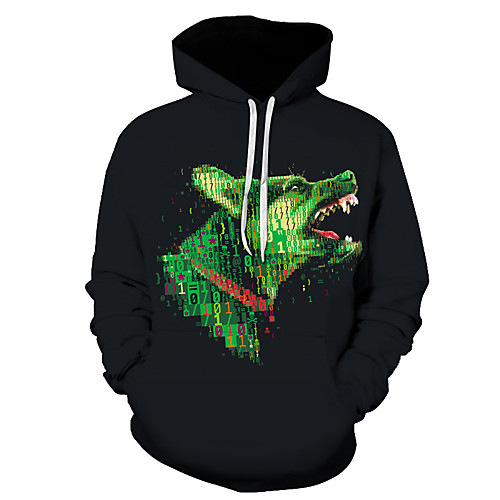 

Men's Casual Hoodie - 3D Green US32 / UK32 / EU40
