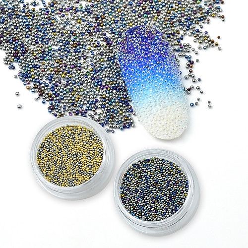 

6 Colors Mini Glitter Glass Caviar Micro Crystal Beads 3D Nail Art Decorations DIY Double Color Microbeads Manicure Accessories