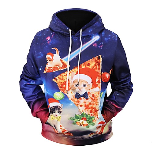 

Men's Christmas Hoodie - 3D Blue US32 / UK32 / EU40