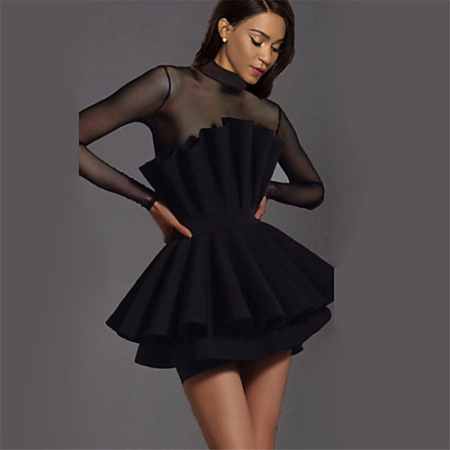 

Women's Skater Dress - Solid Colored Black S M L XL
