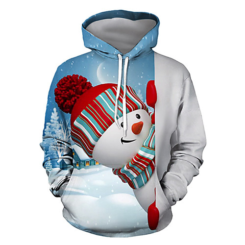 

Men's Plus Size Casual Hoodie - 3D Hooded White US34 / UK34 / EU42