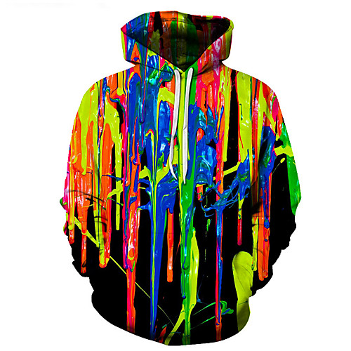 

Men's Casual / Basic Hoodie - 3D Rainbow US32 / UK32 / EU40