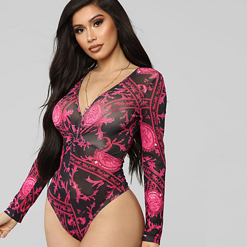 

Жен. Bodysuit Геометрический принт Лиловый