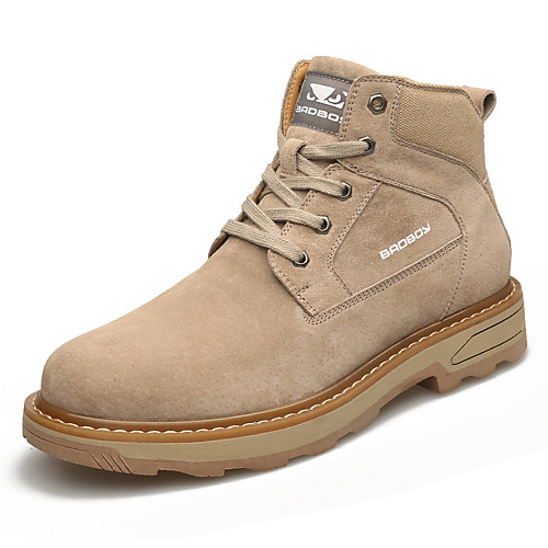 

Men's Leather Shoes Leather / Nappa Leather Spring & Summer / Fall & Winter Business / Casual Boots Breathable Booties / Ankle Boots Black / Khaki