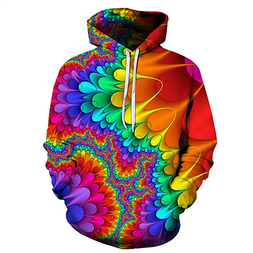 

Men's Casual / Basic Hoodie - 3D Rainbow US32 / UK32 / EU40