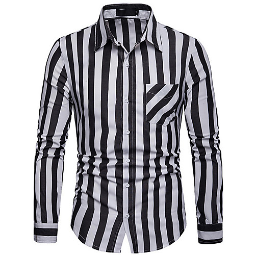 

Men's Daily Shirt - Striped Black