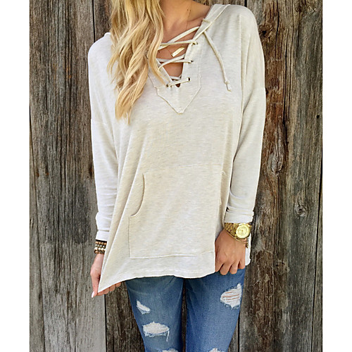 

Women's Daily T-shirt - Solid Colored Gray