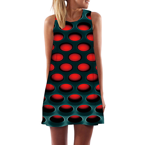 

Women's Day Clutches Street Street chic Sheath Dress - Abstract Black & Red, Print Red XS S M L