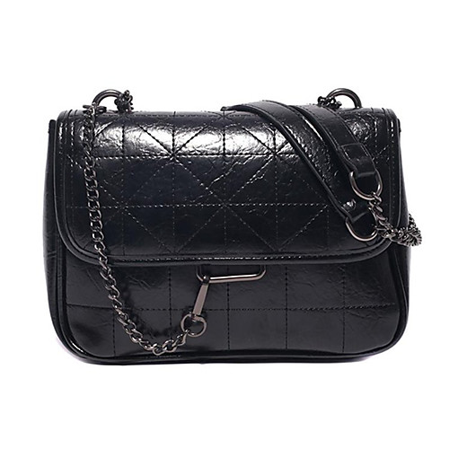 

Women's Chain PU Crossbody Bag Solid Color Black / Green