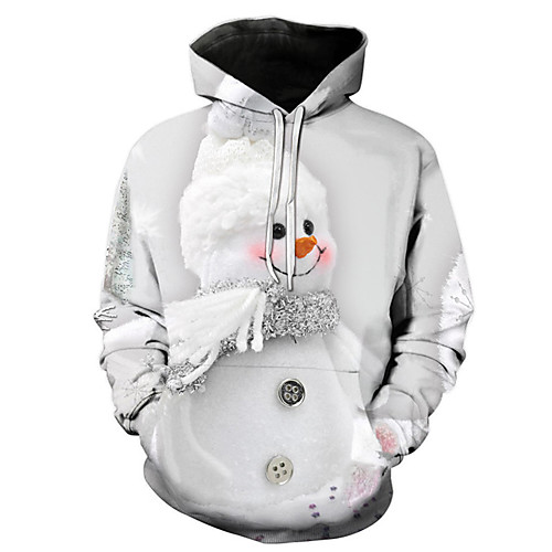 

Men's Casual Hoodie - 3D Hooded White US32 / UK32 / EU40