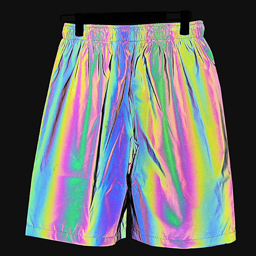 

Men's Running 3/4 Capri Pants Running Shorts Streetwear Laser Sports Shorts Running Fitness Jogging Thermal / Warm Reflective Breathable Solid Color Sillver Gray / Micro-elastic