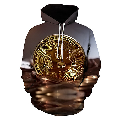 

Men's Casual / Basic Hoodie - 3D Brown US32 / UK32 / EU40