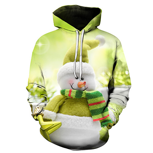 

Men's Casual / Basic Hoodie - 3D Light Green US32 / UK32 / EU40