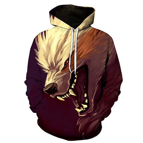 

Men's Casual Hoodie - 3D Brown US32 / UK32 / EU40