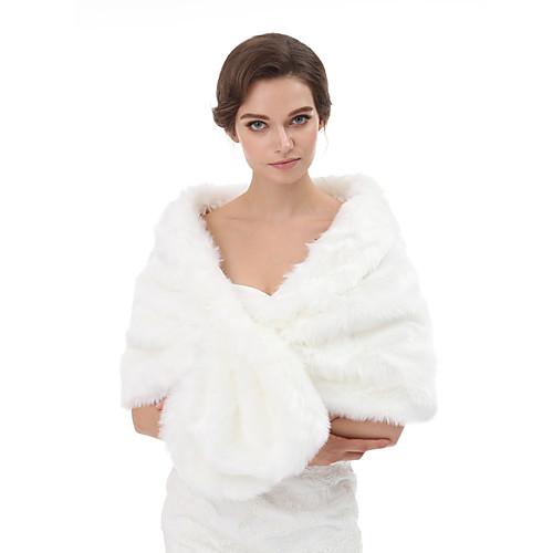 

Sleeveless Faux Fur Wedding Women's Wrap With Solid Capelets