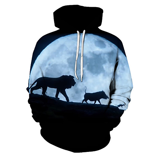 

Men's Casual / Basic Hoodie - 3D Black US32 / UK32 / EU40