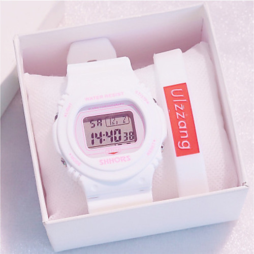 

Women's Sport Watch Outdoor New Arrival Black White Blue Rubber Chinese Digital Black WhitePink White Chronograph Cute Casual Watch 2pcs Digital One Year Battery Life
