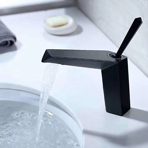 

Ванная раковина кран - Широко распространенный Электропокрытие / черный Другое Одной ручкой одно отверстиеBath Taps