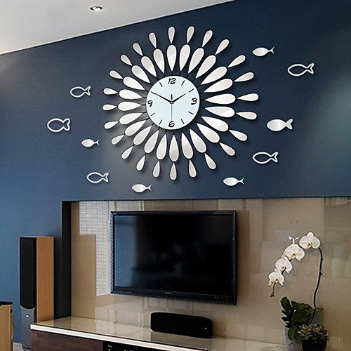 

настенные часы зеркало декоративные круглые часы металлический декор гостиной тихие кварцевые часы современные минималистские часы