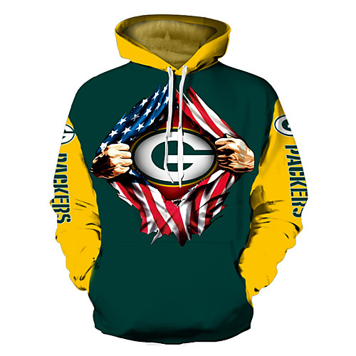 

Men's Casual Hoodie - Geometric Green US32 / UK32 / EU40