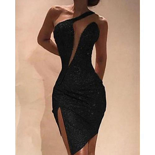 

Women's Sheath Dress - Solid Colored Black Gold Silver S M L XL