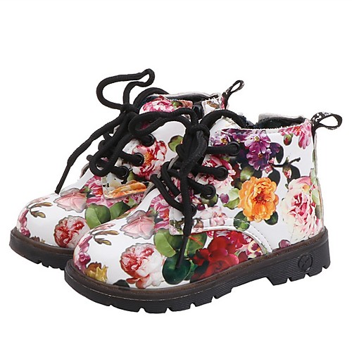 

Девочки Армейские ботинки Полиуретан Ботинки Маленькие дети (4-7 лет) Черный / Белый Зима
