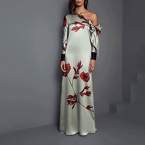 

Women's Shift Dress - Floral Color Block Green S M L XL