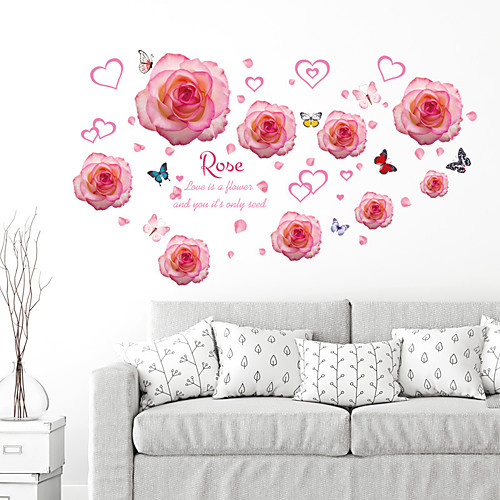 

sk7175 творческая личность розовый в форме сердца роза стикер спальня гостиная фон украшения съемный стикер