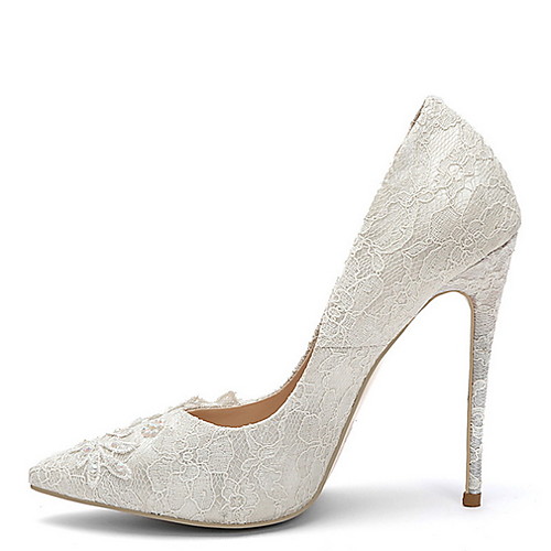 

Women's Wedding Shoes Stiletto Heel Pointed Toe Suede Spring & Summer White