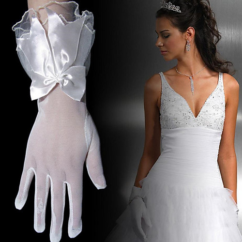 

Tulle Suit Length Glove Lace / Gloves With Butterfly