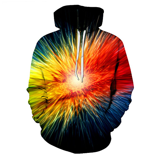 

Men's Casual / Basic Hoodie - 3D Rainbow US32 / UK32 / EU40