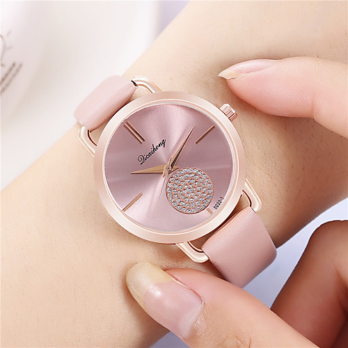 

Women's Quartz Watches Casual Fashion Black White Pink PU Leather Quartz Black WhiteGold White New Design Casual Watch Adorable Analog