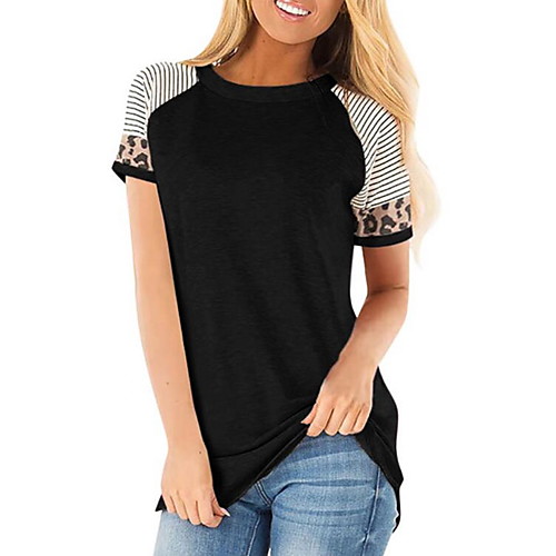 

Women's Daily Basic T-shirt - Color Block Wine