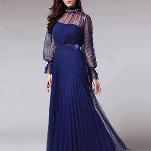 

Women's Swing Dress - Solid Colored Blue S M L XL