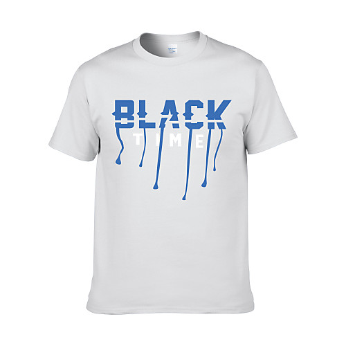 

Men's Daily Basic T-shirt - Geometric / Color Block Print Black