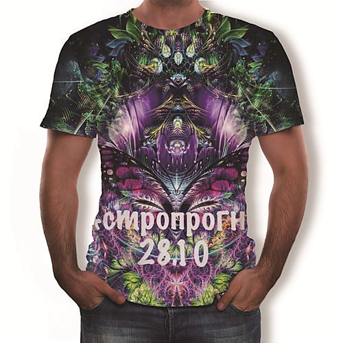 

Муж. С принтом Футболка 3D Цвет радуги