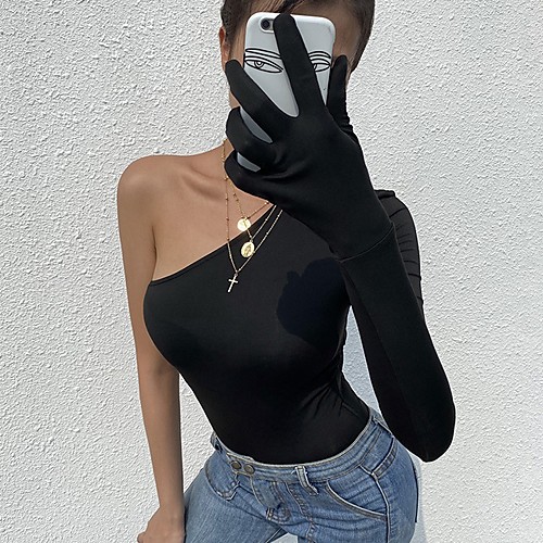 

Жен. Bodysuit Однотонный Черный