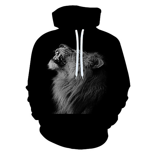 

Men's Casual / Halloween Hoodie - 3D / Cartoon / Skull Black US32 / UK32 / EU40